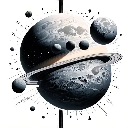 Planets And Moon Phases Up And Down Back