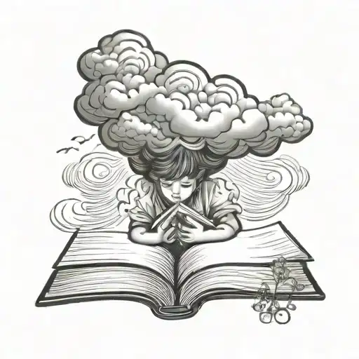 Head In Clouds Reading A Book Pages