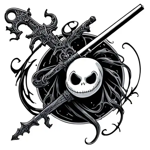 Nightmare Before Christmas Keyblade From Kingdom Hearts And A Light Saber From Star Wars