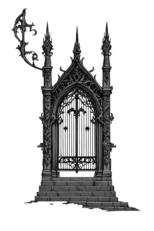 Simple Gothic Gate Line Work