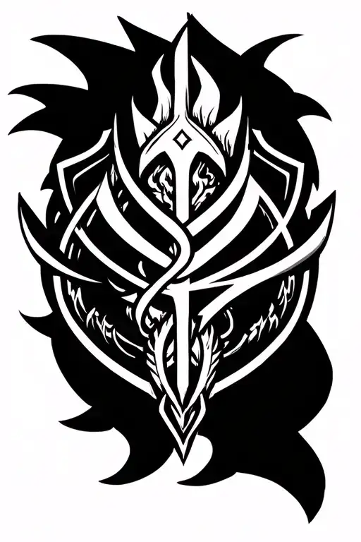 Dragon Ball Z Sayian Crest And Viking Symbol Intertwined