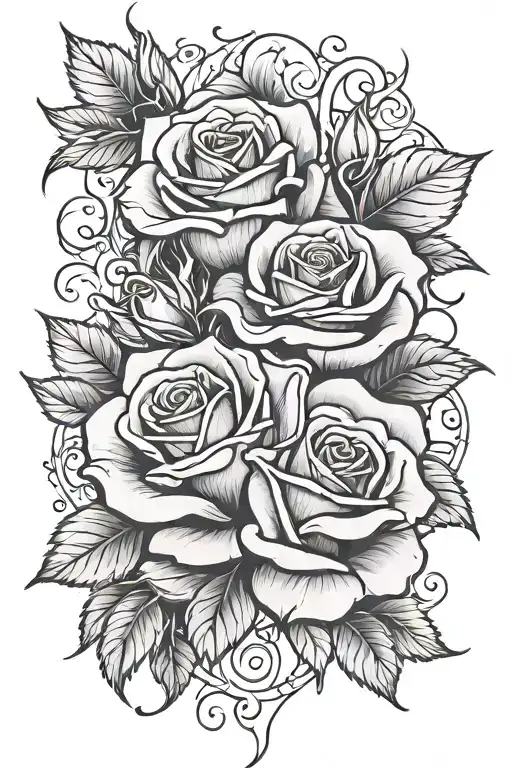 Rose Tattoo With The Word Grayson Anthony Thomas