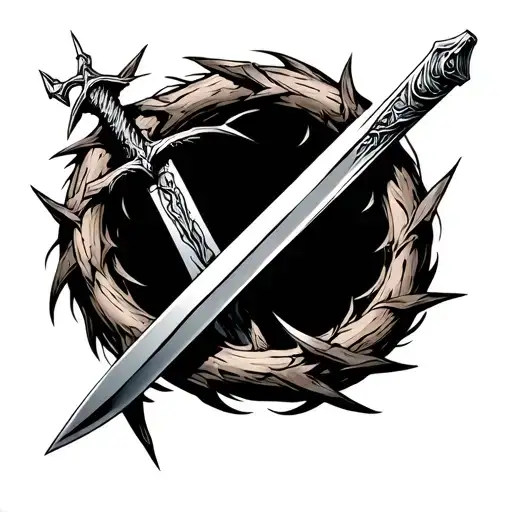 Sword With Thorns Around It