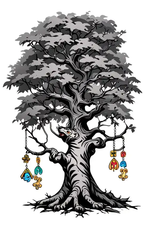 A Tree Branch With Lucky Charms Hanging From Branch Tigs