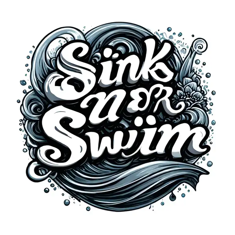 Script Font Sink Or Swim