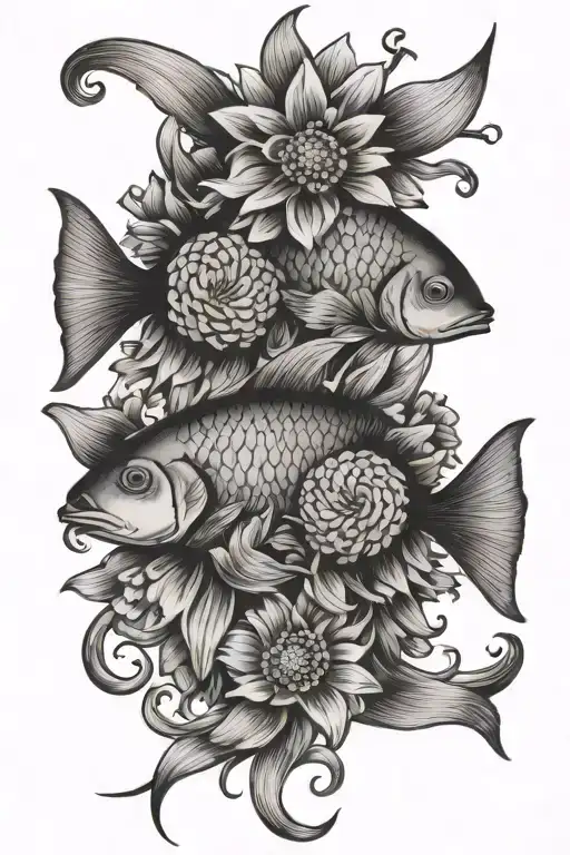 Daisy And Pisces Fish Logo