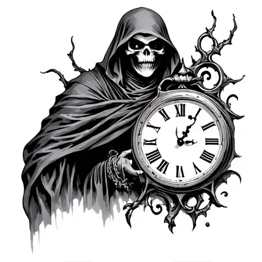 Grim Reaper With Clock
