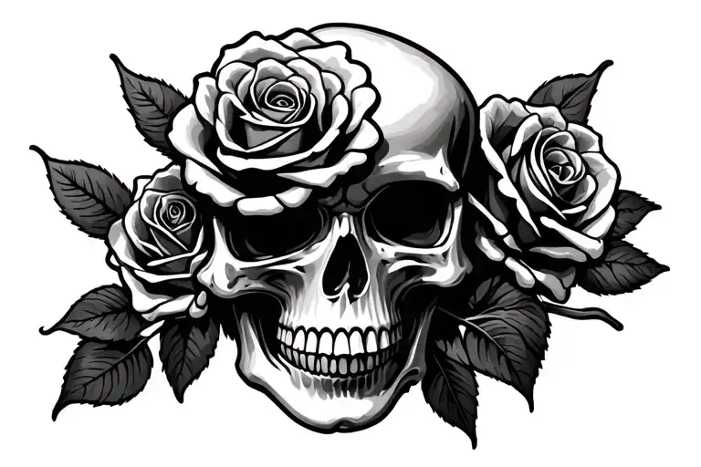Skull Roses Wrapped