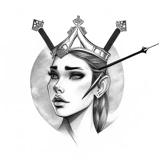Crown With Female Archer