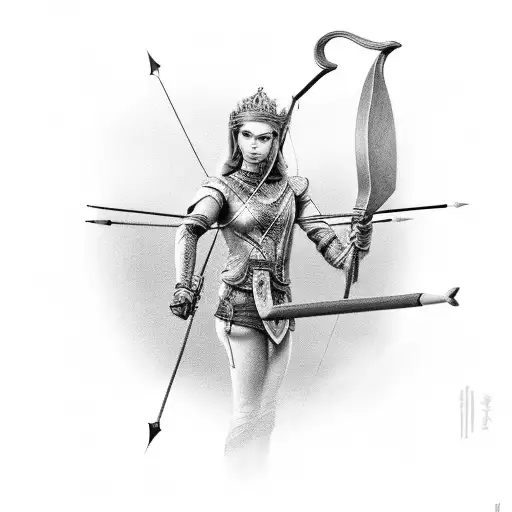 Crown With Small Female Archer On Top