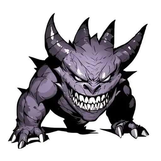 Gengar Tattoo In Black