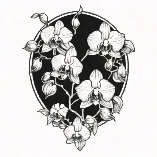 Orchid Flower With Leaves