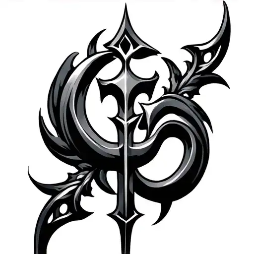 Trident Om Symbol Surrounded