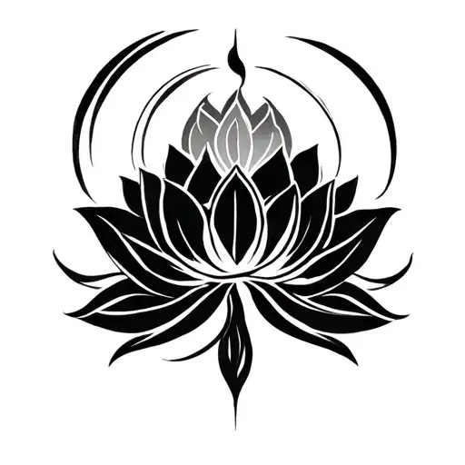 Unalome Symbol With Lotus