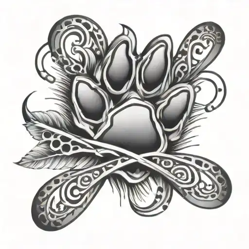 Infinity Symbol And Paw Prints