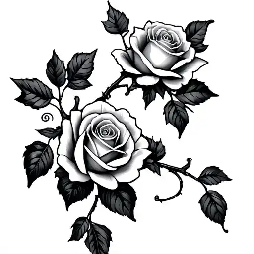 Make Me A Male Sleeve With A Rose Connecting To A Vine