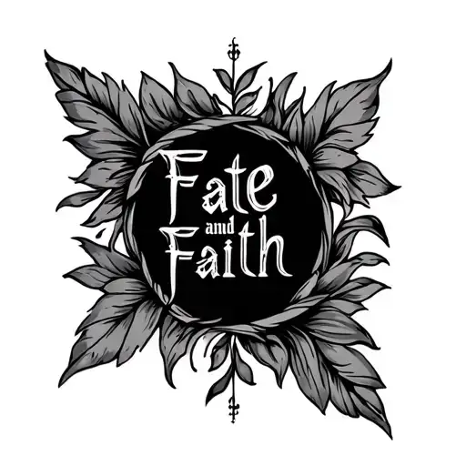 Fate And Faith Combined Tattoo Written For Wrist