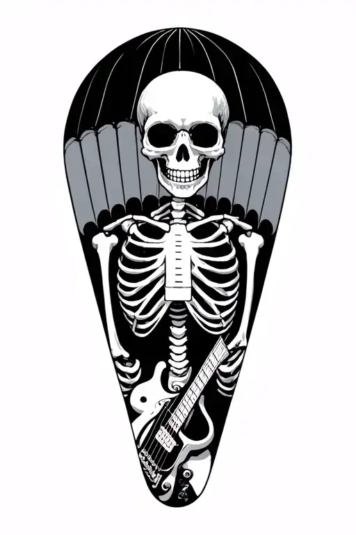 Parachute Skeleton Guitar Skateboard