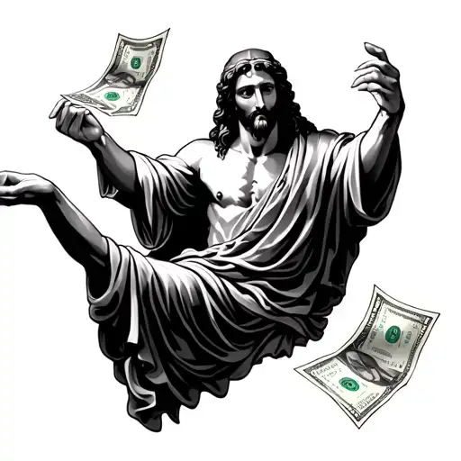 Jesus Spreading Money