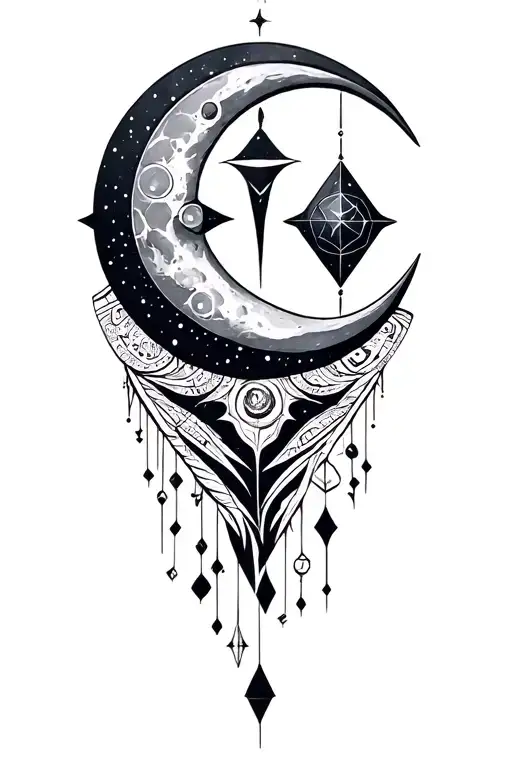 Zodiac Moon And Geometric Designs