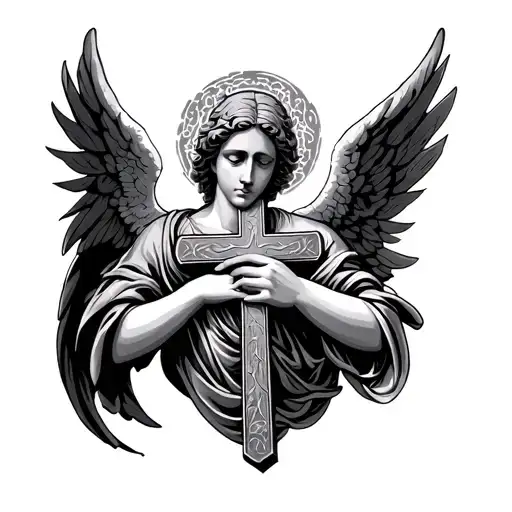 Angel Holding A Cross