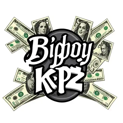 Tattoo Inscription Bigboy Kpz Against The Backdrop Of Money And Girls