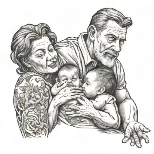 Mother Father Holding Lost Twin Babies