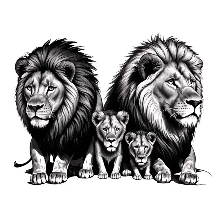 Family Of Lions