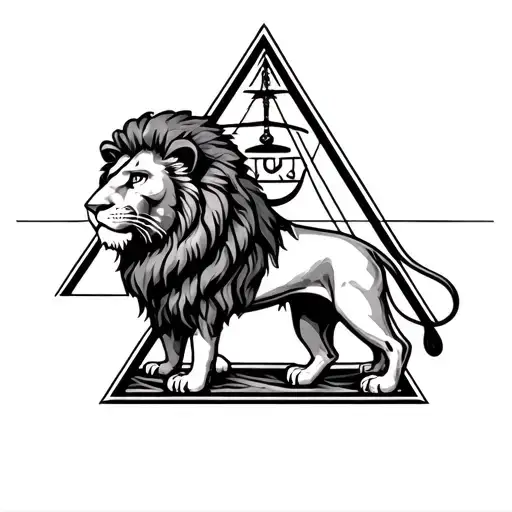Zodiac Lion & Libra In Triangle
