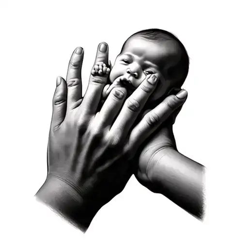 Baby Hand Coming To Mom Hand Reaching