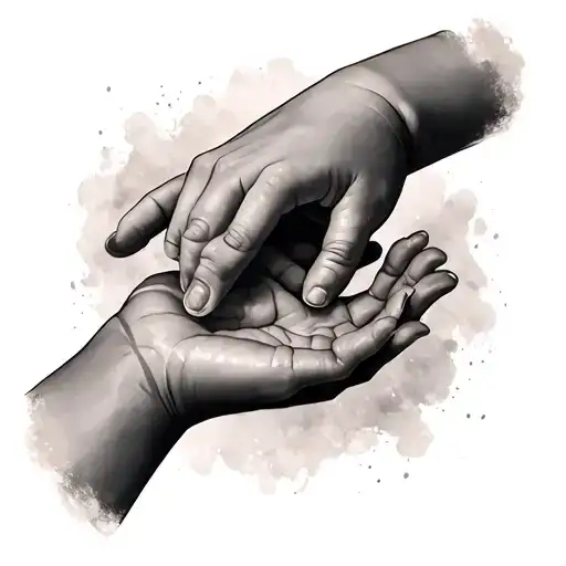 Baby Hand Coming To Mom Hand Reaching Towards Each Other Each