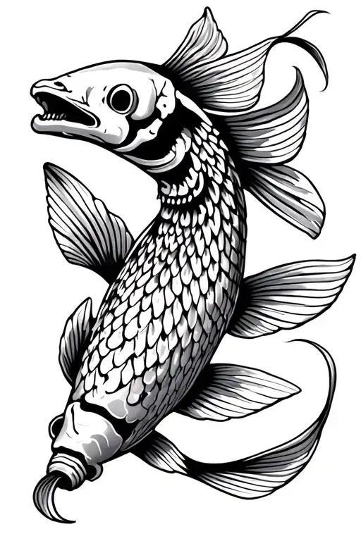 Skeletal Koi Fish