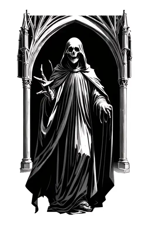 Robed Ghost In A Cathedral