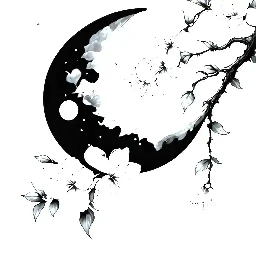 Crescent Moon Cherry Blossom