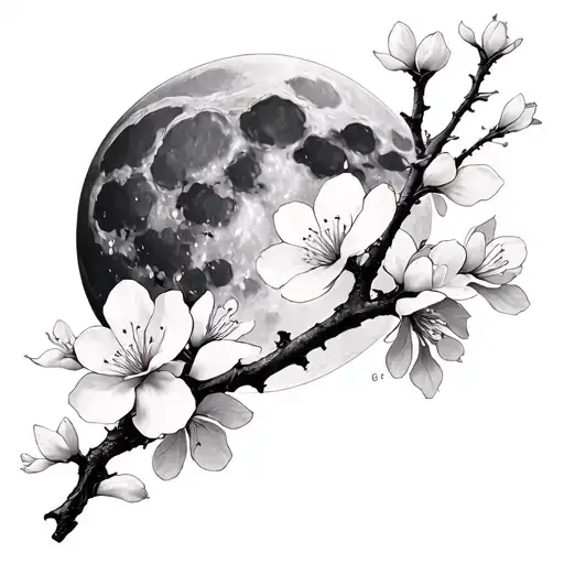 Full Moon Cherry Blossom
