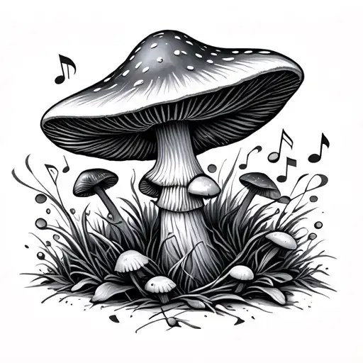 Mushroom Listening Music Notes