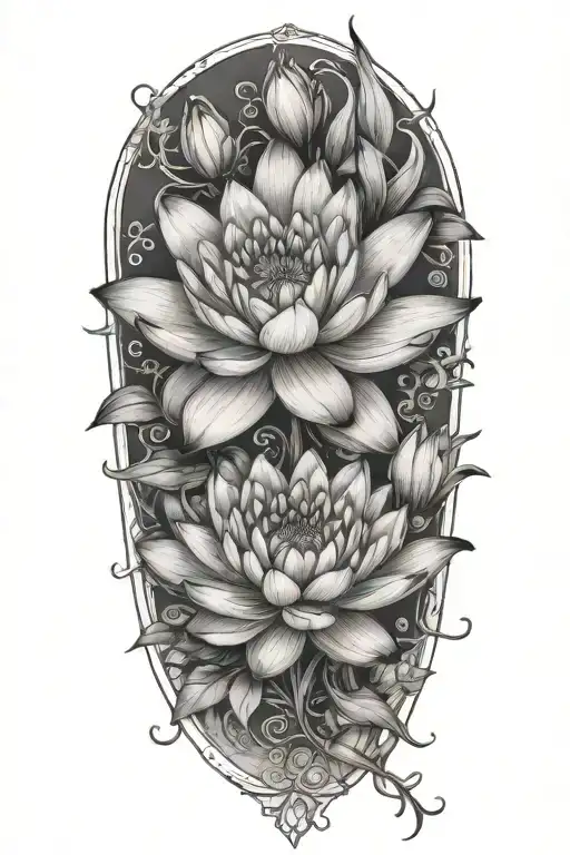 Water Lily Bouquet Tied Together