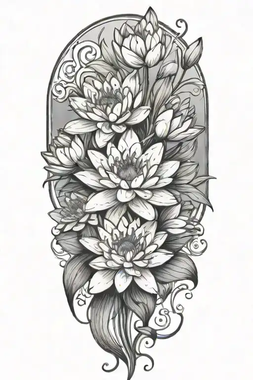 Water Lily Bouquet Tied Together