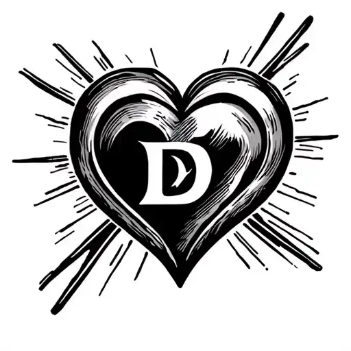 Ring Finger Heart Tattoo With The Initial D Luffy