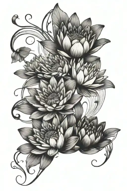 Water Lily Bouquet Tied Together