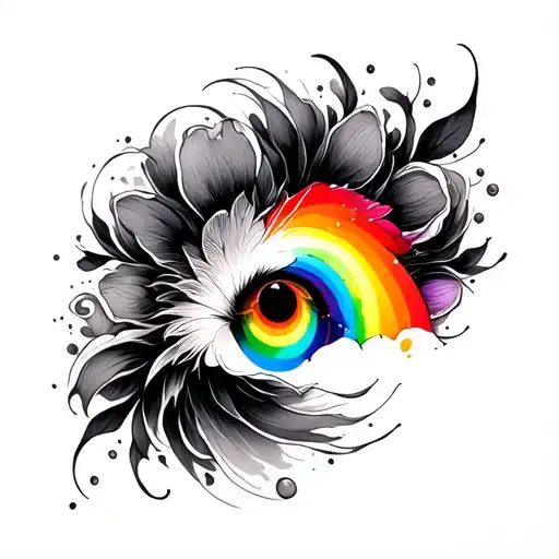 Suminagashi Black With Rainbow