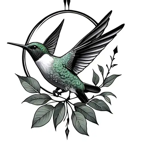 Hummingbird With Arc And Arrow Of Mango