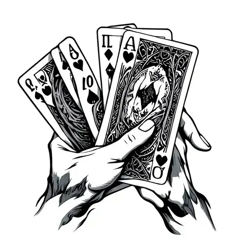 Demon Hand Holding Cards