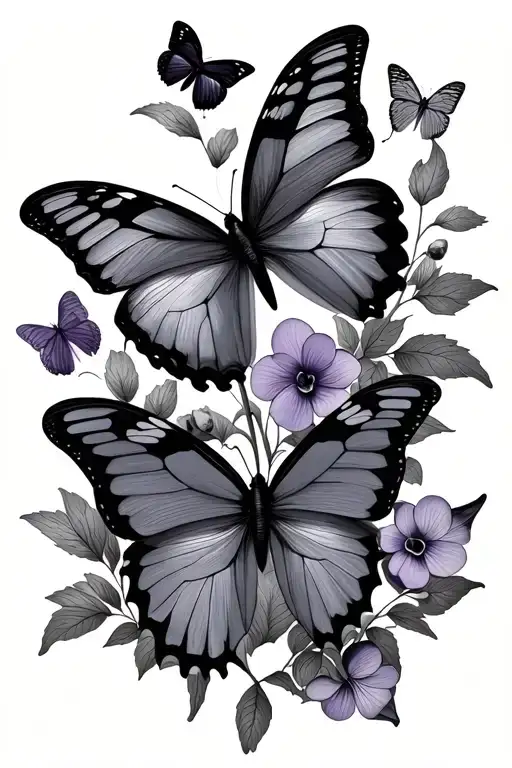 Violets Pops Butterflies