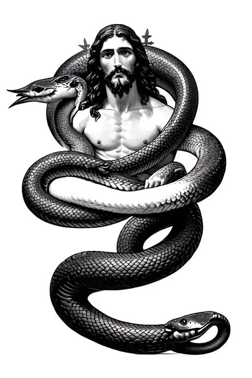 Moses And The Bronze Snake With Jesus Christ