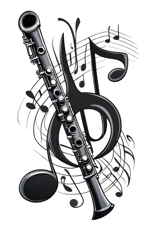 Flute And Classical Music Note