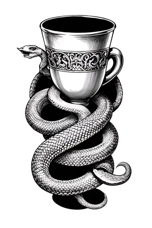 Cup Of Hygieia With Snake Wrapping Around Entire Arm