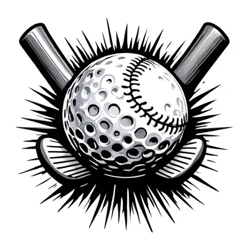 Golf Club And Baseball Ba