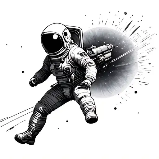 An Astronaut Drifting Through Space Minimalist