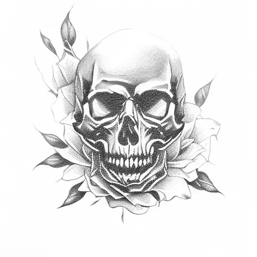 Blackout Skulls And Roses